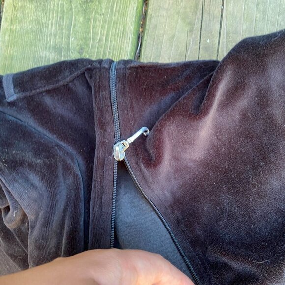 Vintage Y2K Juicy Couture Velour Tracksuit Black Bedazzled - Picture 9 of 12